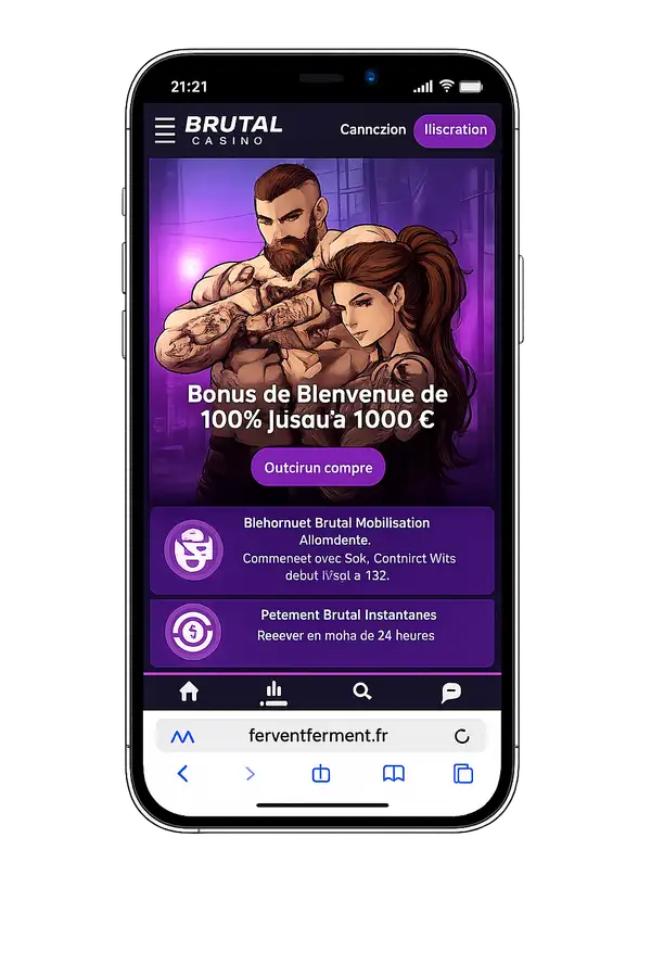 Version mobile de Brutal Casino sur smartphone
